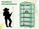 Green 5-Tier Mini Greenhouse with PE Grid Cover, Tool-Free Assembly Portable Grow Tent for Indoor 52136707