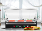 Stainless Steel Hot Dog Maker - 7 Rows, Toughened Glass Hood & 17.7"x9.8" Grill Surface 41605425