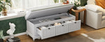 ZUN TREXM Classic Storage Bench with Cushioned Seat and Three Drawers for Entryway and Living Room N715P207812E