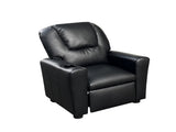 Marisa 22" Black PU Leather Kids Recliner Chair with Cupholder B061110700