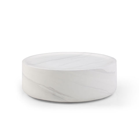 ZUN 35.43'' Round coffeee ,Marble ,Simple Modern Center Cocktail Table ,Sturdy Fiberglass W876P154758