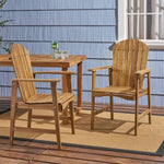 ZUN Outdoor Weather Resistant Acacia Wood Adirondack Dining Chairs , Natural Finish 64844.00