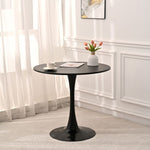 ZUN 31.5" Round Dining Table, Mid-Century Black Tulip Table, Metal Base Pedestal Table for 2-4 W2533P170059