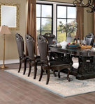 ZUN Traditional Classic Design 2pcs Side Chairs Walnut Solid wood Dining Room Dark Brown Leatherette B011P234724