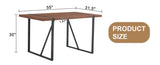 Industrial Rectangular Walnut Color Wood Grain Dining Table for 4-6 people with 1.5 inch thick W1151P209830