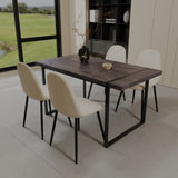 59" MDF black wooden table and modern chair set of 4 pieces, medieval wooden kitchen 25765946