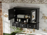 4-in-1 Bathroom Mirror Cabinet, 24-inch Wall Mounted Medicine Cabinet with Drawers & Organizer N710P405416B