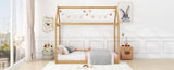 Twin Size Wooden House Bed, Wood Color N716P227423D