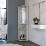 Concrete Gray 3-Tier Shelf Bar Cabinet B062P175171
