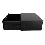 19" 4U Steel Plate DJ Drawer Equipment Cabinet with Keys Black 95397522