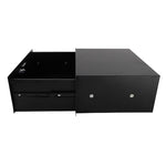 ZUN 19" 4U Steel Plate DJ Drawer Equipment Cabinet with Keys Black 24357019