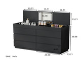 Black embossed P2 12mm particleboard with melamine veneer, 120*40*85.5cm, six-drawer cabinet with 03058306
