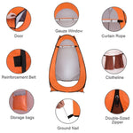 ZUN 1-2 Person Portable Pop Up Toilet Shower Tent Changing Room Dressing Tent Camping Shelter Orange 11685588