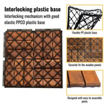 Acacia Wood Interlocking Deck Tiles Checker Pattern, 30 PCS 12" x 12" Square Acacia Hardwood Outdoor W2391P272587