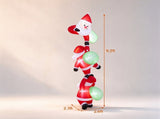 9.2 FT Hanging Christmas Inflatable with 3 Climbing Santas & Gift Bags, Built-in LED Lights Blow Up 57707693