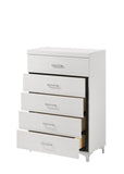 White 5-Drawer Chest with Metal Legs B062P209024