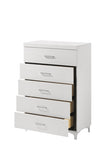 ZUN White 5-Drawer Chest with Metal Legs B062P209024