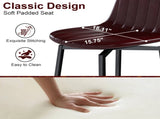 Modern Bar Stools with Swivel Mechanism, PU Padded Seats with Back Support & Metal Legs Ideal for W2699P358874