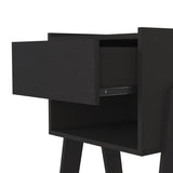 DEPOT E-SHOP Caladium Nightstand, One Drawer, One Open Shelf, Black B097132934