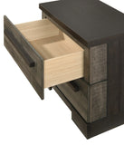 ZUN 1pc Contemporary 2-Drawer Nightstand Brown Gray Finish Wooden Bedroom Furniture B011P210423