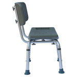 ZUN Medical Bathroom Safety Shower Tub Aluminium Alloy Bath Chair Seat Bench with Removable Back Gray 02290249