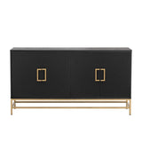TREXM Retro Style Sideboard with Adjustable Shelves, Rectangular Metal Handles and Legs for Kitchen, N715P232695B