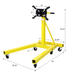 ZUN Folding Engine Stand 2000 LBS Capacity Motor Hoist 360 Degree Adjustable Mounting Head Dolly Mover 77733033