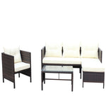 ZUN Outdoor patio Furniture sets 4 piece Conversation set wicker Ratten Sectional Sofa With Seat 86340965