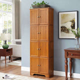 72.4" Tall Storage Cabinet Tall Storage Cabinet with 8 Doors and 4 Shelves ,Bookshelf Living Room, W2275P269080