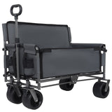 3-in-1 Convertible Folding Wagon Cart with Bench Seat & Storage - 500lbs Heavy-Duty Utility Wagon, W2932P312717
