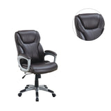 ZUN Adjustable Height Office Chair with PU Leather, Brown SR011687