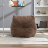 010-Soft Teddy Fabric Tufted Foam Bean Bag Chair With Teddy Fabric Coffee 66486799