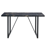 ZUN Industrial rectangular MDF black dining table for 4-6 people with 1.5 inch thick MDF top and black W1151P185154