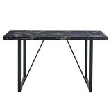 ZUN Industrial rectangular MDF black dining table for 4-6 people with 1.5 inch thick MDF top and black W1151P185154