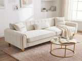 FX-P11-CW 87.4 Inches 3 Seater Sofa for Living Room, Upholstered Couch with High Resilience W576P360570