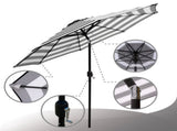 Outdoor 9ft Patio Umbrella with Crank Handle and Push Button Tilt, Outdoor Market Umbrella with 8 47510594