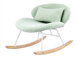 25.59"W x 33.66"D x 29.53"H Indoor Teddy Fabric Rocking Chair, Soft Fluffy Lounge Rocker with White 02558907