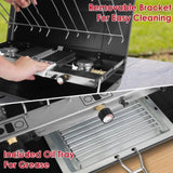 3-Burner Propane Camping Stove 20000 BTUs, Portable Camp Stove with 3 Adjustable Burners and 07649415