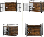 ZUN Dog Crate Furniture-Style Cages for Large Dogs Indoor Heavy Duty Super Sturdy 41" T3210P294077