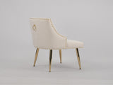 Hengming Dining Chair Modern Style Accent Chair Vertical Tufted Chair Set of 2,Beige W212P427002