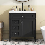 30'' Bathroom Vanity with Top Sink, Modern Bathroom Storage Cabinet with 2 Drawers and a Tip-out N710P206904B