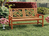 Solid Hardwood 2-Person Garden Bench, 660 LBS Capacity Ergonomic Patio Loveseat 29247752