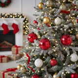 3PCS Set 6" Red Glass Christmas Ornament Balls Holiday Treeations Hanging Spheres for Party 75164946