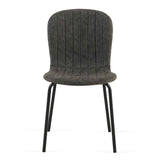 ZUN Dark Grey Faux Leather Dining Chairs Set of 4,Mid-Century Modern Upholstered PU Leather Chairs,for W1164P205383