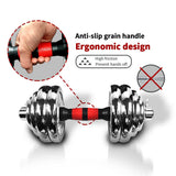 66Lbs Adjustable Dumbbell Set With 3 in 1 Dumbbell Barbell Metal Connecting Rod, Chromed Weights, 79213288