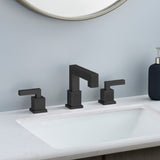 Matte Black Widespread Bathroom Faucet, Waterfall Bathroom Faucets for Sink 3 Hole, 2-Handles Modern T3177P277508