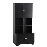 ZUN Tall and Wide Bathroom Floor Storage Cabinet, Bathroom Storage Unit, Freestanding Cabinet with 4 18725870