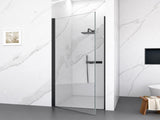 34"W x 72"H Frameless Circular Pivot Shower Door in Matte Black With 1/4" Thick SGCC Tempered W2813P340825