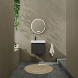 24 Inch Bathroom Vanity with Ceramic Basin, Wall Mounted Floating Vanity Sink Combo, Wooden Storage W1972P190342