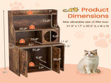 Wooden Hidden Cat Litter Box Enclosure with Storage Shelves Anti-Toppling Design Industrial Style 26529846